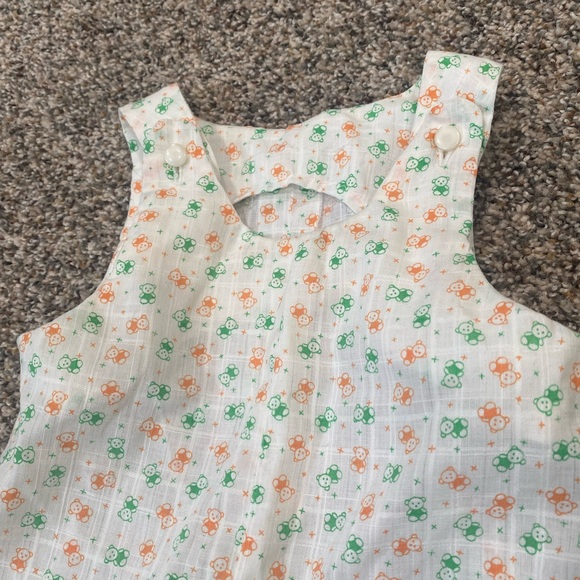 Vintage handmade teddy bear baby onesie Sleeveless Romper - Picture 4 of 6